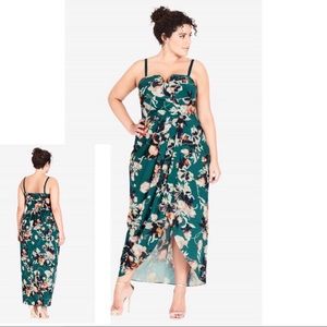 NWT City Chic Emerald Bloom maxi M/18